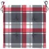 vidaXL Gartenstuhl-Kissen 2Stk. Rot Karomuster 40x40x4cm Oxford-Gewebe