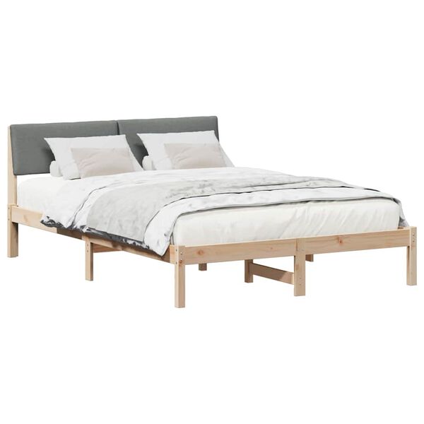 vidaXL Bettgestell Braun und Dunkelgrau 160 x 200 cm Massivholz Kiefer