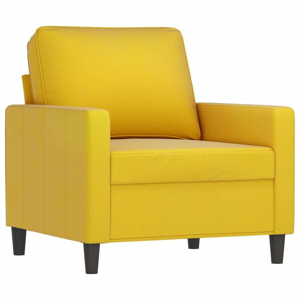 vidaXL Sessel mit Hocker Gelb 60 cm Samt