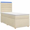 vidaXL Boxspringbett mit Matratze mit Kopfteil Creme 80 x 200 cm Stoff