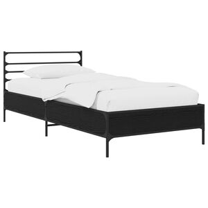 vidaXL Bettrahmen Schwarze Eiche 80 x 200 cm Holzwerkstoff