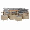 vidaXL Gartensofa-set 9 Stk. 6-Sitzanzahl Beige und Hellgrau