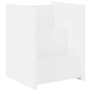 vidaXL Magazinregal mit Regal Wei&szlig; 35 x 35 x 45 cm Holzwerkstoff
