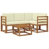 vidaXL Outdoor-Sofagarnitur 5 stk. Natur und Creme