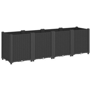vidaXL Pflanzk&uuml;bel Schwarz 160x40x53 cm PP