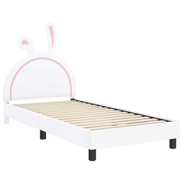 vidaXL Kinderbettgestell mit Kopfteil mit Kopfteil Wei&szlig; 80 x 200 cm PU