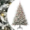 vidaXL K&uuml;nstlicher vorbeleuchteter Weihnachtsbaum mit Kugelset Gr&uuml;n