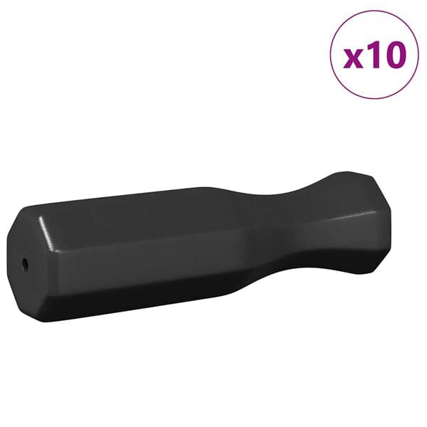 vidaXL Fu&szlig;ball-Tisch-Griffe 10 pcs Schwarz 3,1 x 3,1 x 17,8 cm