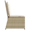 vidaXL Gartenbank Verstellbar mit Kissen Beige Poly Rattan