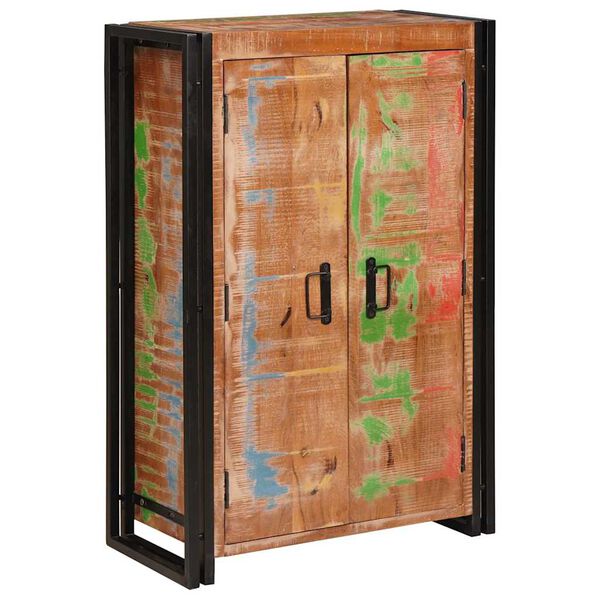 vidaXL Highboard mit T&uuml;ren Braun Massives recyceltes Holz und Metall