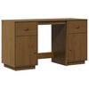 vidaXL Schreibtisch mit Schr&auml;nken Honigbraun 135x50x75 cm Massivholz