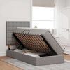 vidaXL Bett mit Stauraum und LED mit LED Taupe 100 x 200 cm Polyester