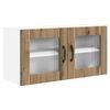 vidaXL Wandglas-Schrank PORTO Artisan-Eiche 80 x 31 x 40 cm