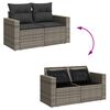 vidaXL 6-tlg. Garten-Sofagarnitur mit Kissen Grau Poly Rattan