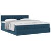 vidaXL Ottoman-Bett mit Matratzen Dunkelblau 200x200 cm Samt
