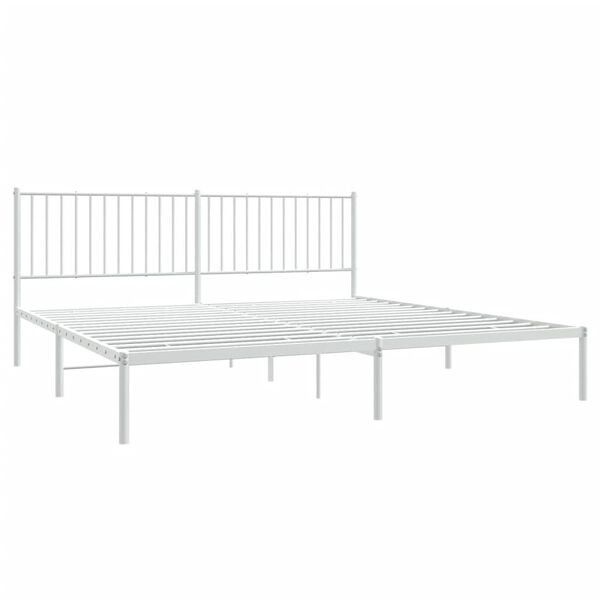 vidaXL Bettgestell mit Kopfteil Metall Wei&szlig; 200x200 cm