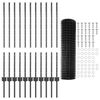 vidaXL Zaun mit Pfosten Grau 1 x 25 m Stahl