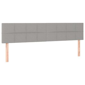 vidaXL Kopfteile Hellgrau 180x5x78/88 cm Stoff