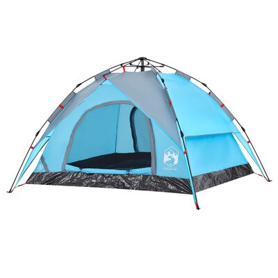 vidaXL Kuppel-Campingzelt 3 Personen Blau Quick Release