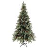 vidaXL Weihnachtsbaum mit Beleuchtung und Kiefernzapfen 225 cm PVC&PE