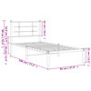 vidaXL Bettgestell mit Kopfteil Metall Wei&szlig; 90x190 cm