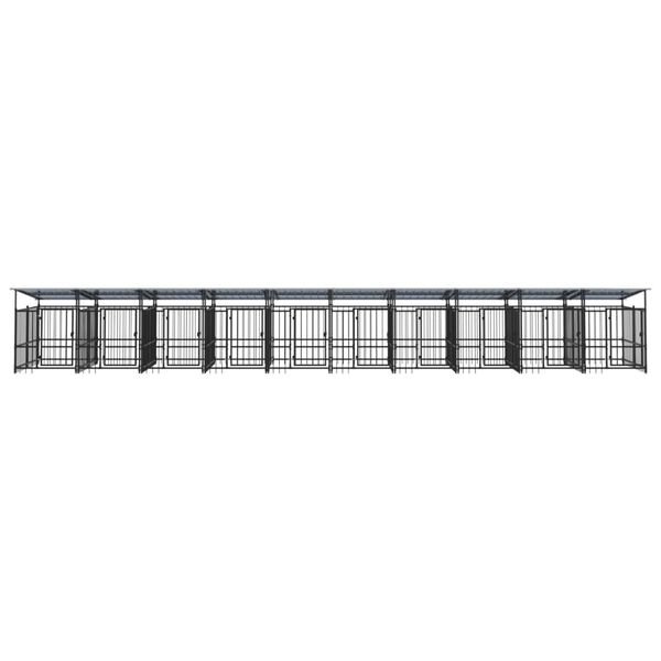 vidaXL Outdoor-Hundezwinger mit Dach Stahl 18,77 m&sup2;