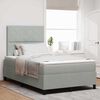 vidaXL LED Boxspringbett mit Matratze Hellgrau 120 x 200 cm Stoff