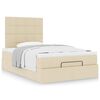 vidaXL Ottoman-Bett mit Matratze Creme 120x200 cm Stoff