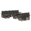 vidaXL Gartensofa-set 10 stk. Grau Poly-Rattan