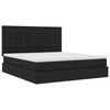 vidaXL Bett mit LED-Lichtleisten Schwarz 180 x 200 cm Stoff