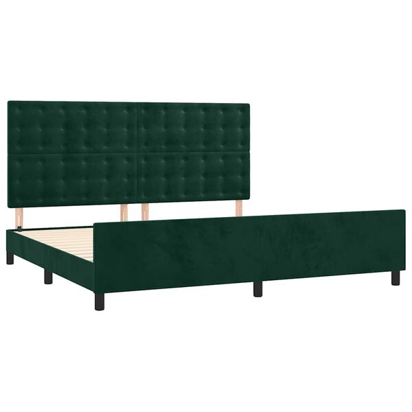 vidaXL Bettgestell ohne Matratze Dunkelgr&uuml;n 200x200 cm Samt