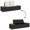 vidaXL Garten-Sofa-Set mit Kissen mit Speicher Schwarz Poly Rattan