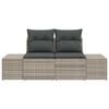vidaXL Gartensofa Grau 123 x 62 x 69cm Poly-Rattan