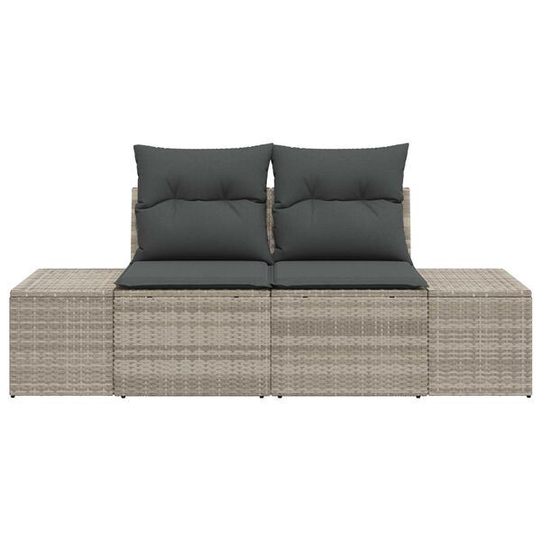 vidaXL Gartensofa Grau 123 x 62 x 69cm Poly-Rattan