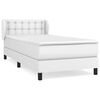 vidaXL Boxspringbett mit Matratze Wei&szlig; 80x200 cm Kunstleder