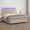 vidaXL Boxspringbett mit Matratze & LED Cappuccino-Braun 180x200cm