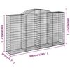 vidaXL Gabionen mit Hochbogen 9 Stk. 300x50x160/180cm Verzinktes Eisen