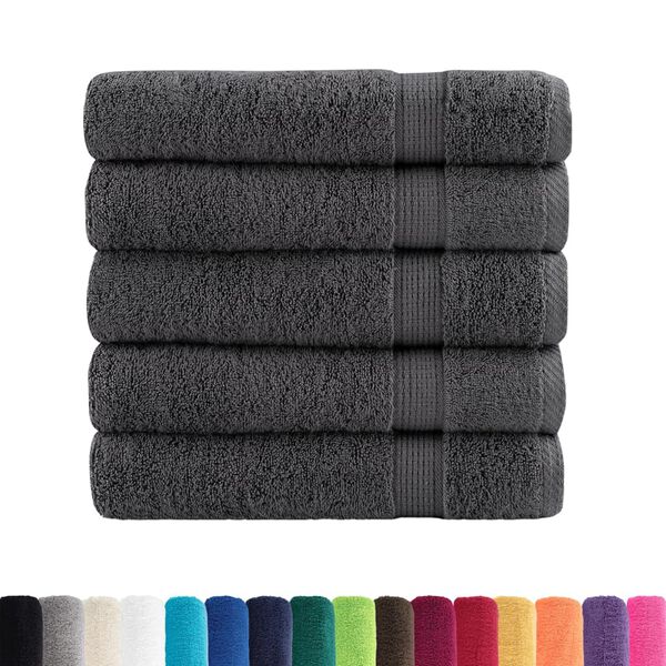 vidaXL Premium Badet&uuml;cher SOLUND 50 Stk. Anthrazit 100x150 cm 600 g/m&sup2;