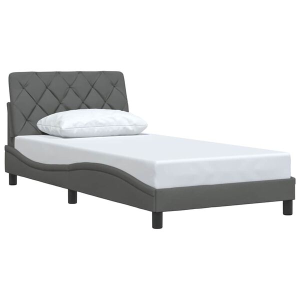 vidaXL Bettgestell ohne Matratze Dunkelgrau 100x200 cm Stoff