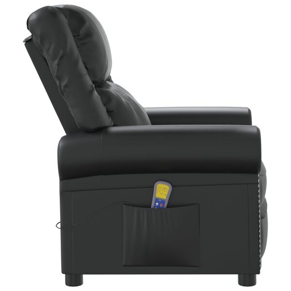 vidaXL Massagesessel Schwarz Gl&auml;nzendes Kunstleder