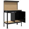 vidaXL Werkb&auml;nke mit Schubladen Schwarz 90 x 49 x 141 cm Holzwerkstoff