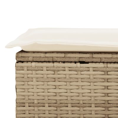 vidaXL 9-tlg. Garten-Essgruppe mit Kissen Beige Poly Rattan