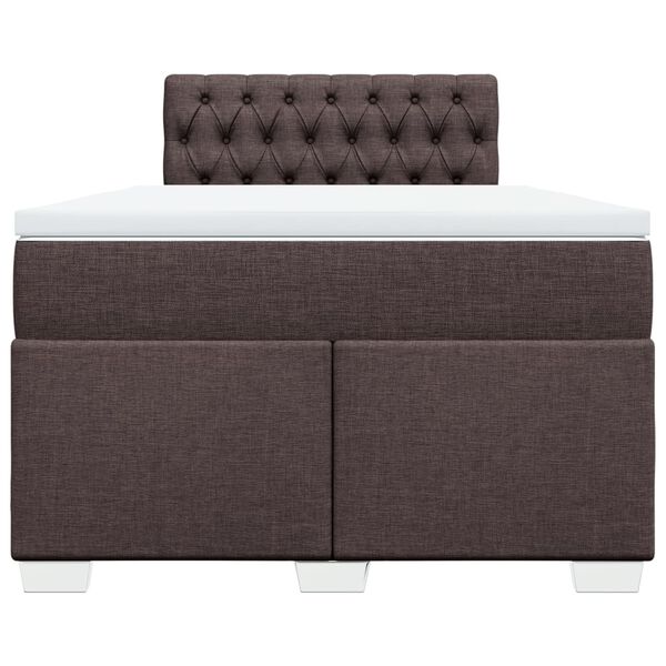 vidaXL Boxspringbett mit Matratze Dunkelbraun 120x190 cm Stoff