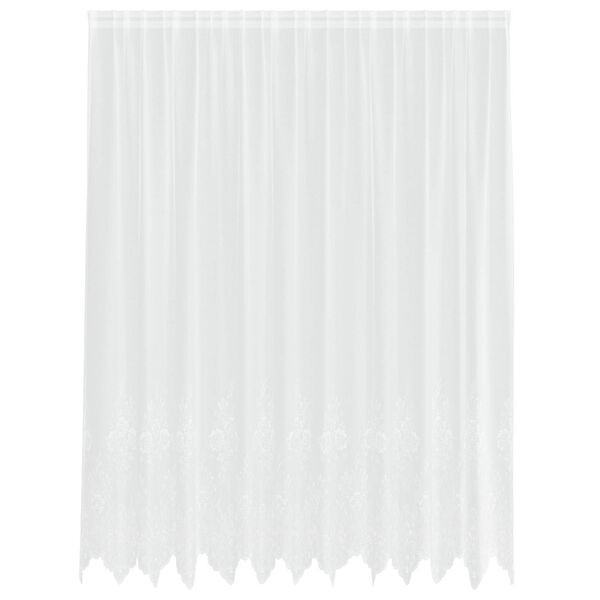 vidaXL Spitzenvorhang mit Vorh&auml;ngen Floral Wei&szlig; 240 x 300 cm Polyester