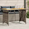 vidaXL Gartentisch mit Holzplatte Grau 110x68x70 cm Poly Rattan