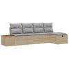 vidaXL Gartensofa-set 6 Stk. Beige Poly-Rattan