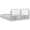 vidaXL Bettrahmen mit Kopfteil Beton Grau 200 x 200 cm Ingenieurs Holz