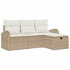 vidaXL Sofa Set 4 stk. Beige und Creme Poly-Rattan