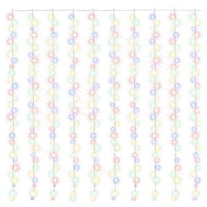 vidaXL LED-Lichtervorhang 3x3 m 300 LED Bunt 8 Funktionen