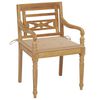 vidaXL Batavia-St&uuml;hle 2 Stk. mit Beigen Kissen Teak Massivholz